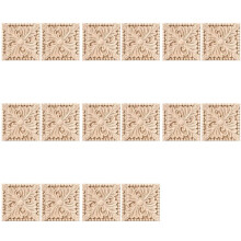 Lot de 16 Appliques Sculptées en Bois Onlay Carré Sculpture Décalque Non Peint Fleur Porte Armoire Meubles Décoration 3,94 X 3,94 Pouces