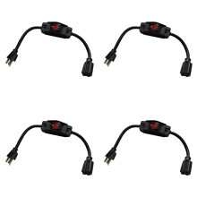 3 Prong Extension Cord with Waterproof , 1875W Heavy Duty Extension Cord with , 14AWG 1.5FT, 4 Pack US Plug