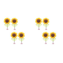 8Pcs Car Dashboard Sunflower Ornament Shaking Dancing Sunflower Cartoon Ornament Car Interior Cute Flower Ornament