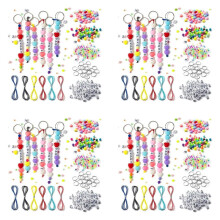 1144Pcs DIY Keychain Making Kits,Beads for Jewelry Making Set Supplies with Colorful Alphabet Transparent Beads