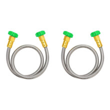 2X Short Garden Hose, Metal Leakproof Leader Hose, 304 Stainless Steel Flexible Hose for Outdoor Garden Watering 3Ft