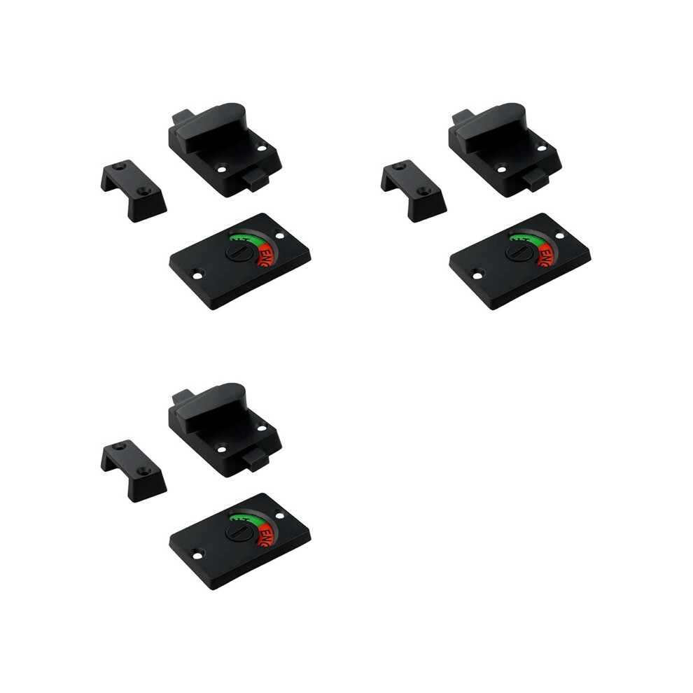 3X Zinc Alloy Bathroom Privacy Lock With Indicator, Vacant/Occupied Sign For Wc Restroom Toilet Partition 4713990959925