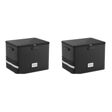 2X Vinyl Record Storage Box with Lock,Fireproof&Water Resistant Record Organizer Storage for 100+ Single Records