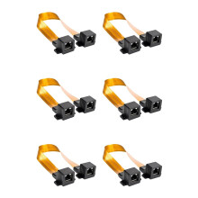 6X Flat Cat5 RJ45 Female F Connector Network Internet Cable Pass Home/Car Window Door Feed-Through Jumper Cable 30cm