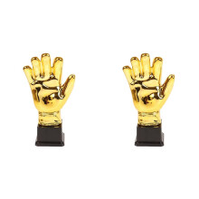 2X Football Trophy Goalkeeper Trophy Gloves Shape Large Gold Trophy Cup for Match Sports Spelling Bee Competitions
