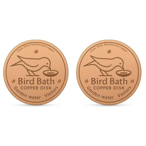 2X Bird Bath Copper Disk for Efficient Water Purification, Natural Algae Reduction