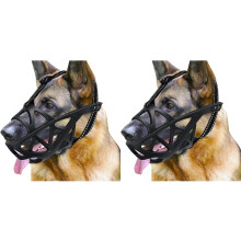 2X Dog Muzzle, Basket Muzzle for Biting, Chewing and Scavenging, Humane Cage Mouth Cover S
