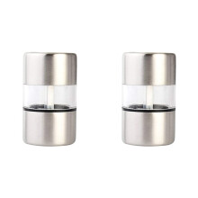 2X Moulin à Sel et Poivre Manuel en Acier Inoxydable,  Moulin Portable pour Herbes, Poivre, Sel Rose, Ustensiles de Cuisine