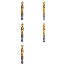 5pcs M8x1.25 Hex Shank Titanium Plated HSS Screw Thread Metric Tap Drill Bits Screw Machine Compound Tap Open