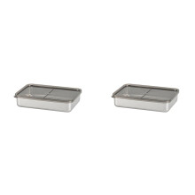 2X Pojemnik do Przechowywania Żywności Pudełko Kuchenne Ze Stali Nierdzewnej Ze Szczelną Pokrywką Akcesoria Kuchenne 800ML
