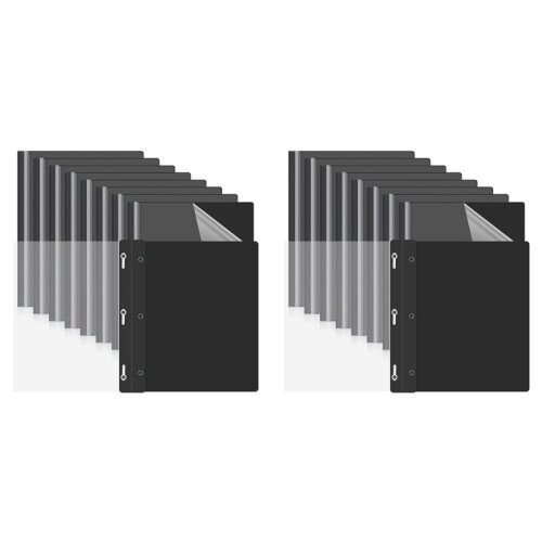 20 Pack Report Covers with 3 Prongs Fasteners,Presentation Folders, Plastic Report Folder with Black Back Covers