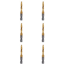 6Stück M5 X 0,8 mm Sechskantschaft, Titanbeschichtet, HSS-Gewinde, Metrischer Gewindebohrer, Schraubmaschine, Verbundgewindebohrer, Offenes