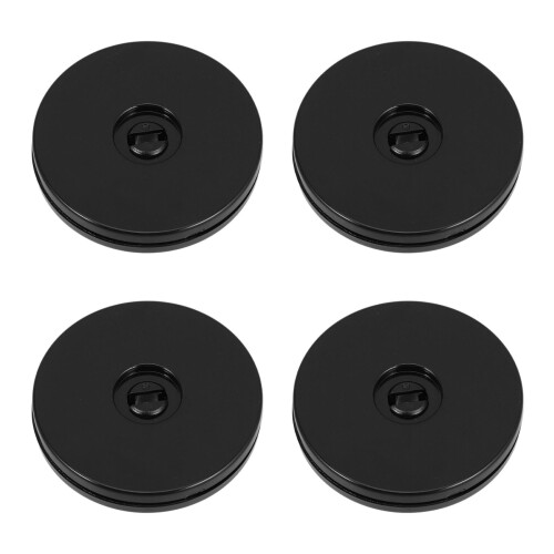 4Pièces Plateau Rotatif Stable Noir Plastique Usage 2