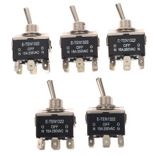 5Pcs Heavy Duty Car Boat Rocker Toggle 15A 250V 6 Pin 3 Position SPST /OFF Rocker Switches Spst Rocker