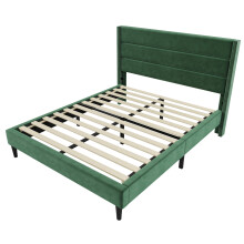 (Green, 140x200cm) Lit capitonné avec tête de lit et sommier inclus sans matelas