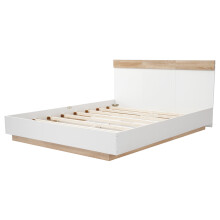 (180x200cm) Lit double flottant avec tĂŞte de lit et sommier Ă lattes sans matelas