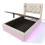 (90x200cm, Beige) Lit simple avec LED, USB-C et rangement sans matelas 1