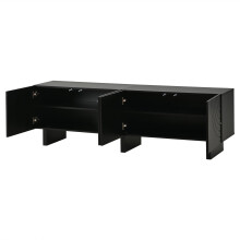 Meuble TV 1804055 cm - noir - 4 portes - grand rangement - style moderne - compatible TV jusqu’à 75 pouces
