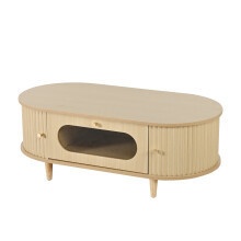 Table basse 1005036 cm - effet bois - 1 tiroir - porte coulissante - MDF - table de salon moderne