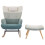 (Multicolor, 95 x 83 x 65.5cm) Fauteuil à bascule avec repose-pieds et structure renforcée 1