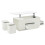 (White) Table basse relevable 4-en-1 avec LED, 2 tiroirs, 2 tabourets et rangement caché 1