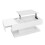 (White, 100 x 50 x 45cm) Table basse relevable avec LED, Bluetooth, 2 tiroirs et rangement ouvert 1