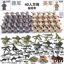 (German and British Legion 40pcs) WWII Military Minifigures British American German Chinese Soldier Building Blocks