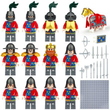 (12PCS Medieval Knights - 4) Medieval Knights Military dragon soldiers building castles MiniFigures Fits Lego