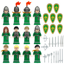 (12PCS Medieval Knights - 7) Medieval Knights Military dragon soldiers building castles MiniFigures Fits Lego