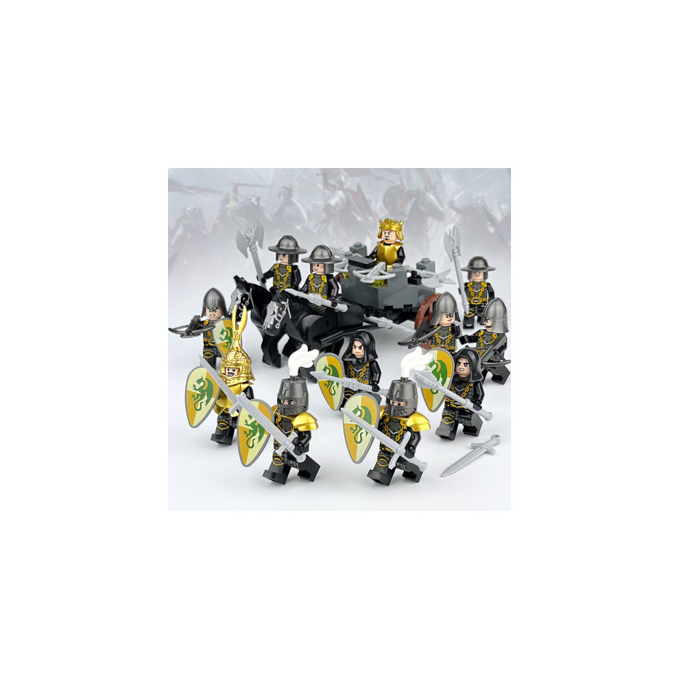 Photos - Action Figures / Transformers Medieval Knights Military dragon soldiers building castles MiniFigures Fits Lego(16PCS Medieval Knights - H)