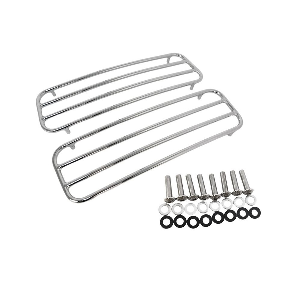 1Pair Motorcycle Chrome Hard Saddlebags Top Rails Trim Cover For Touring 1993-2013 Hard Saddlebags Top Rails Silver 6033965493178