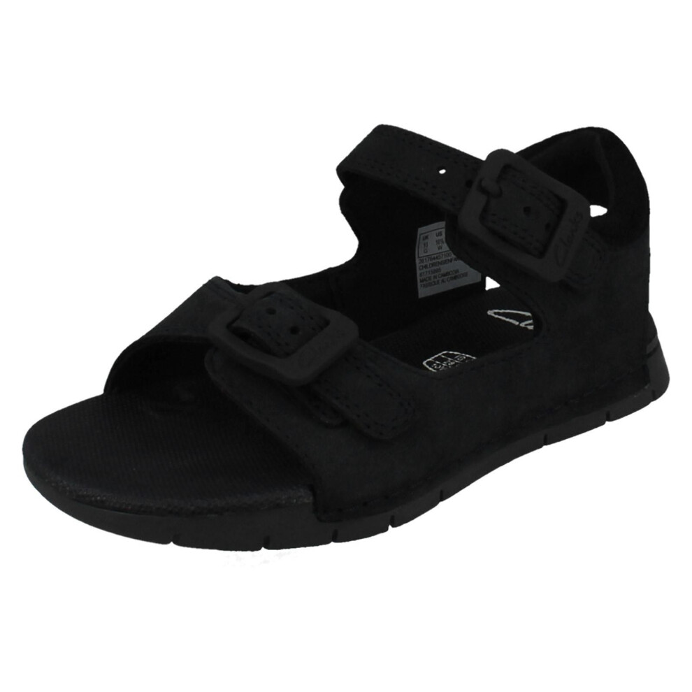 Clarks - Girls - Baha Beach K Sandals - Leather - Navy - 8G - Image 3