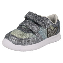 (Pewter, UK 4.5 Infant) Girls Clarks Butterfly Detailed Sparkly Trainers Ath Wing T - F Fit