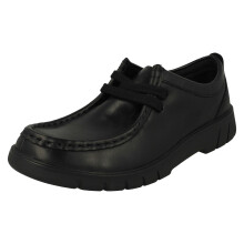(Black, UK 5.5 Child) Senior Boys Clarks Moccasin Detailed School Shoes Branch Low Y - F Fit