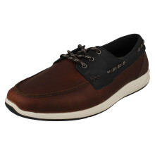 (Brown, UK 12) Mens Clarks Innovative Rock Soled Lace Up Deck Shoes ATL Sail Go - G Fit