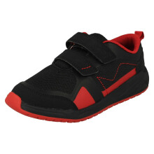 (Black, UK 11 Child) Boys Clarks Lightweight Hook And Loop Fastening Trainers Aeon Dash - F Fit