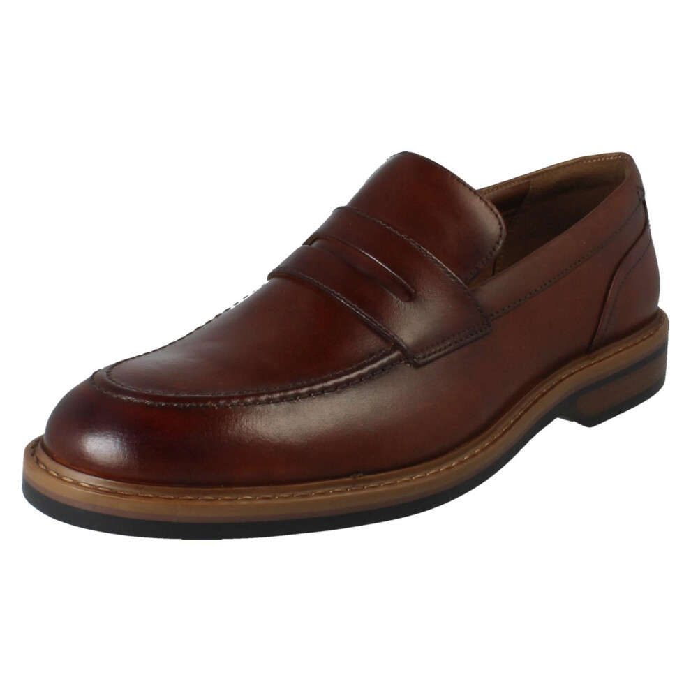 Clarks (Tan, Uk 10) Mens Smart Loafer Style Slip On Formal Shoes Aldwin Step - G Fit