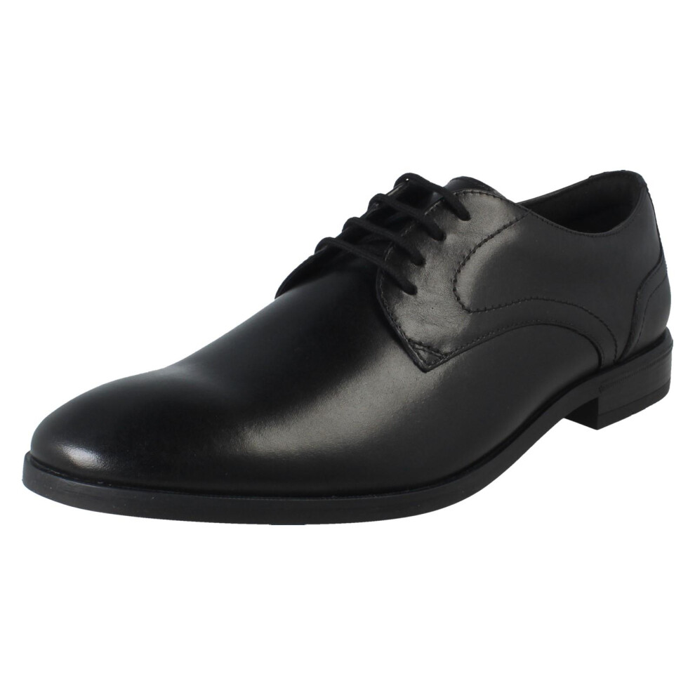 Clarks Men's Brandon Lace Black Leather Derby Shoes, Lace Up | Size: 9-Standard Fit - Image 2