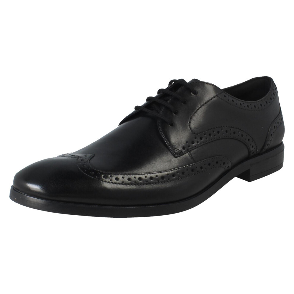 Clarks Brandon Limit Black leather Mens Brogues 7849-07G in a Plain Leather in Size 6 - Image 3