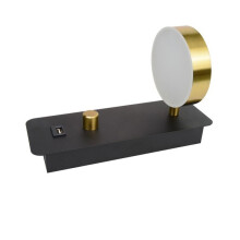 Modern Vägglampa Led Vägglampa 300 Grader Rotation USB i Inomhusvägglampa 9W Vägglampa Gånglampor Svart & Guld