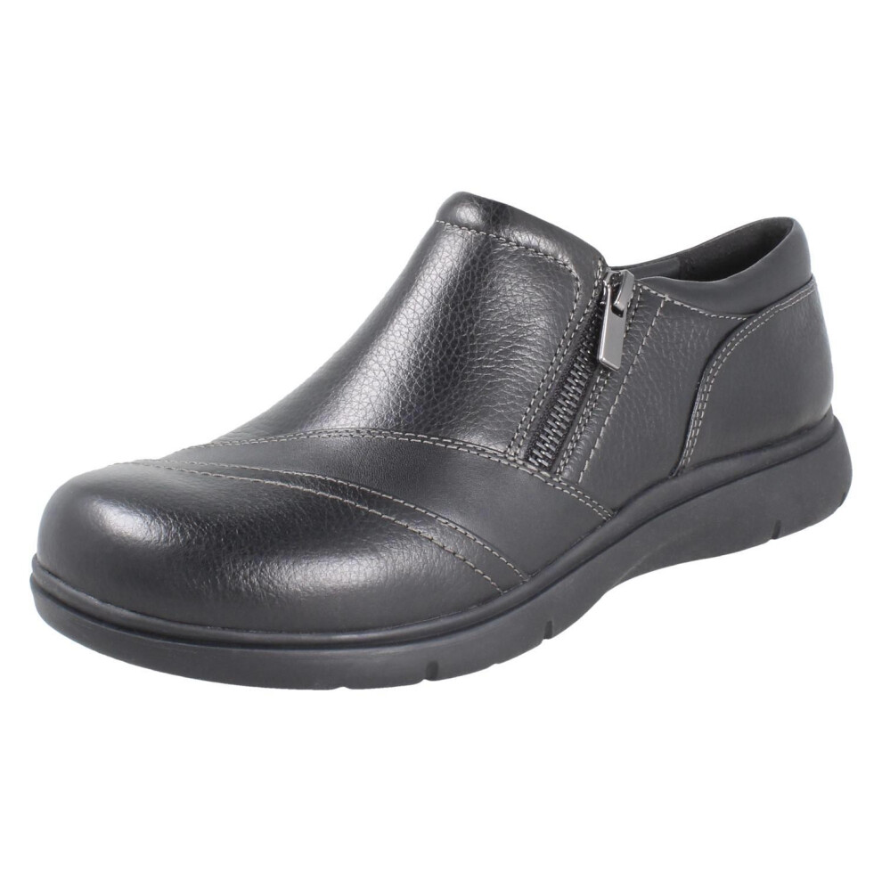 Clarks (Black, Uk 6.5) Ladies Wedge Sole Shoes Certina Pure - E Fit