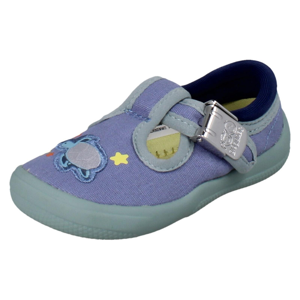 Clarks (Blue, Uk 4.5 Infant) Childrens Unisex Canvas Briley Way - H Fit