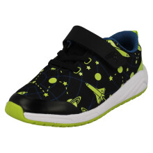 (Black, UK 7 Infant) Boys Clarks Space Detailed Lightweight Trainers Aeon Cosmo - G Fit