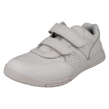 (White, UK 11.5 Child) Childrens Clarks Hook And Loop Trainers Cica Star Orb K - F Fit