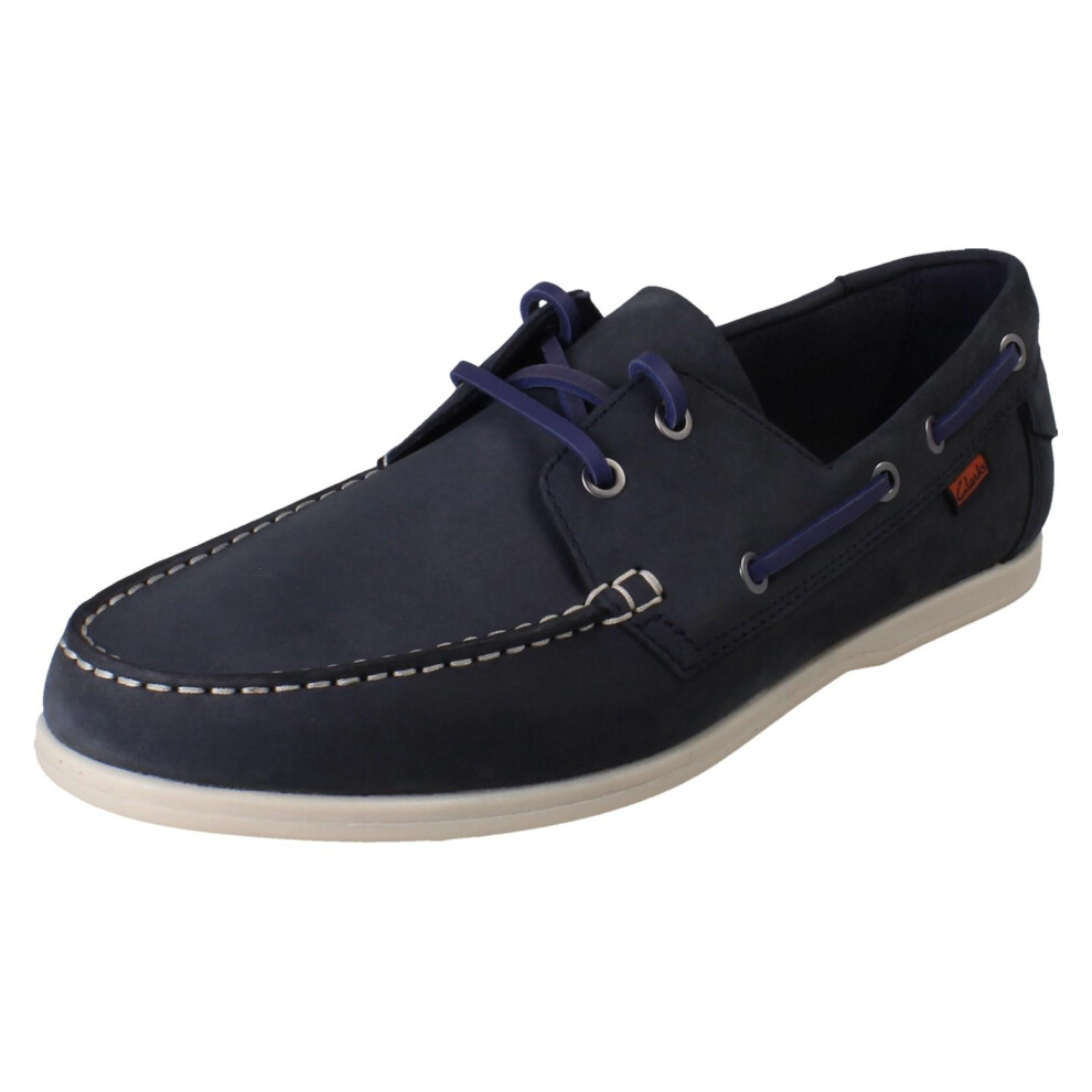Clarks (Navy, Uk 9.5) Mens Casual Shoes Charmouth Lace - G Fit