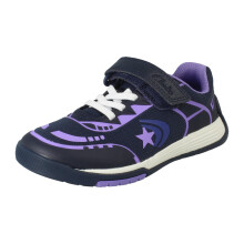 (Navy, UK 11.5 Child) Unisex Childrens Clarks Hook and Loop Casual Trainers Cica Star Flex K - F Fit