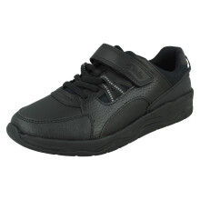 (Black, UK 10 Child) Boys Clarks Animal Print School Shoes Clowder Stripe K - G Fit