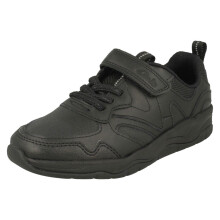 (Black, UK 10.5 Child) Boys Clarks Lightweight Paw Print Detailed School Shoes Clowder Sprint - G Fit