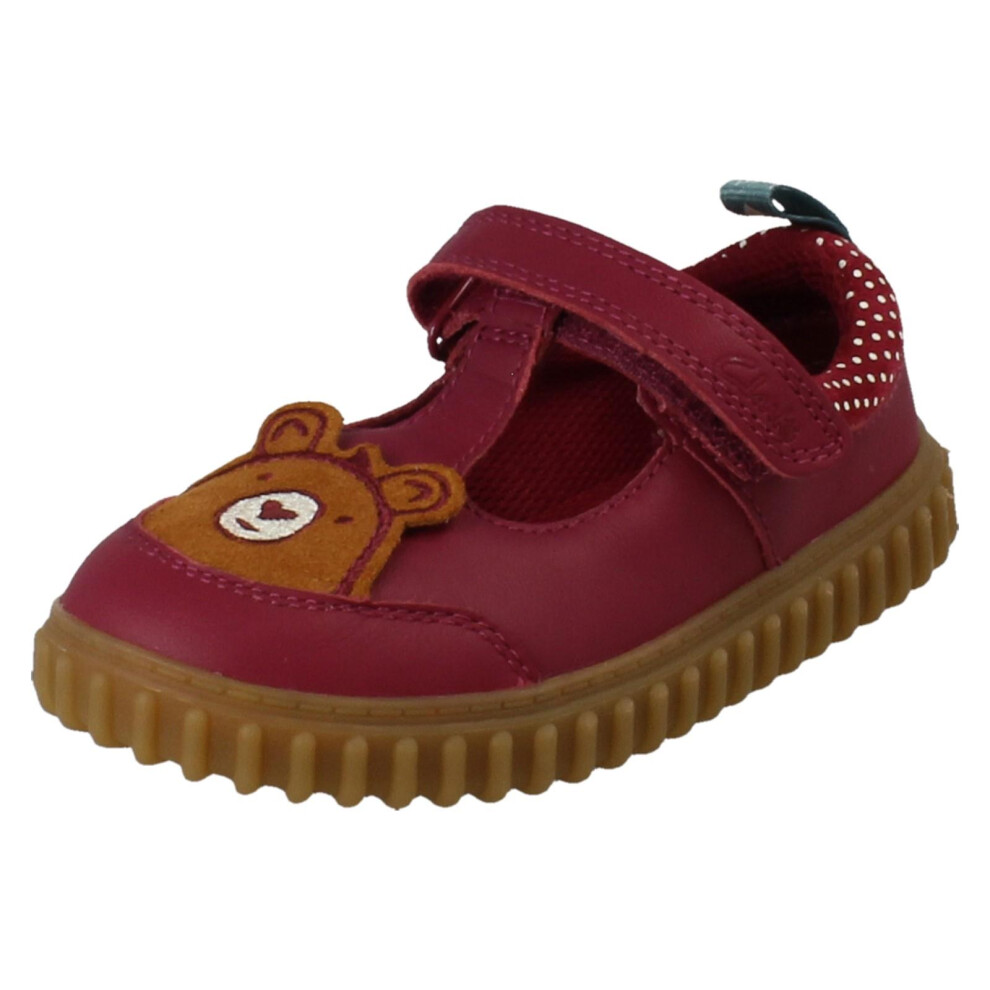 Clarks (Burgundy, Uk 4 Infant) Girls T-Bar First Walking Shoes Cove Glow - G Fit