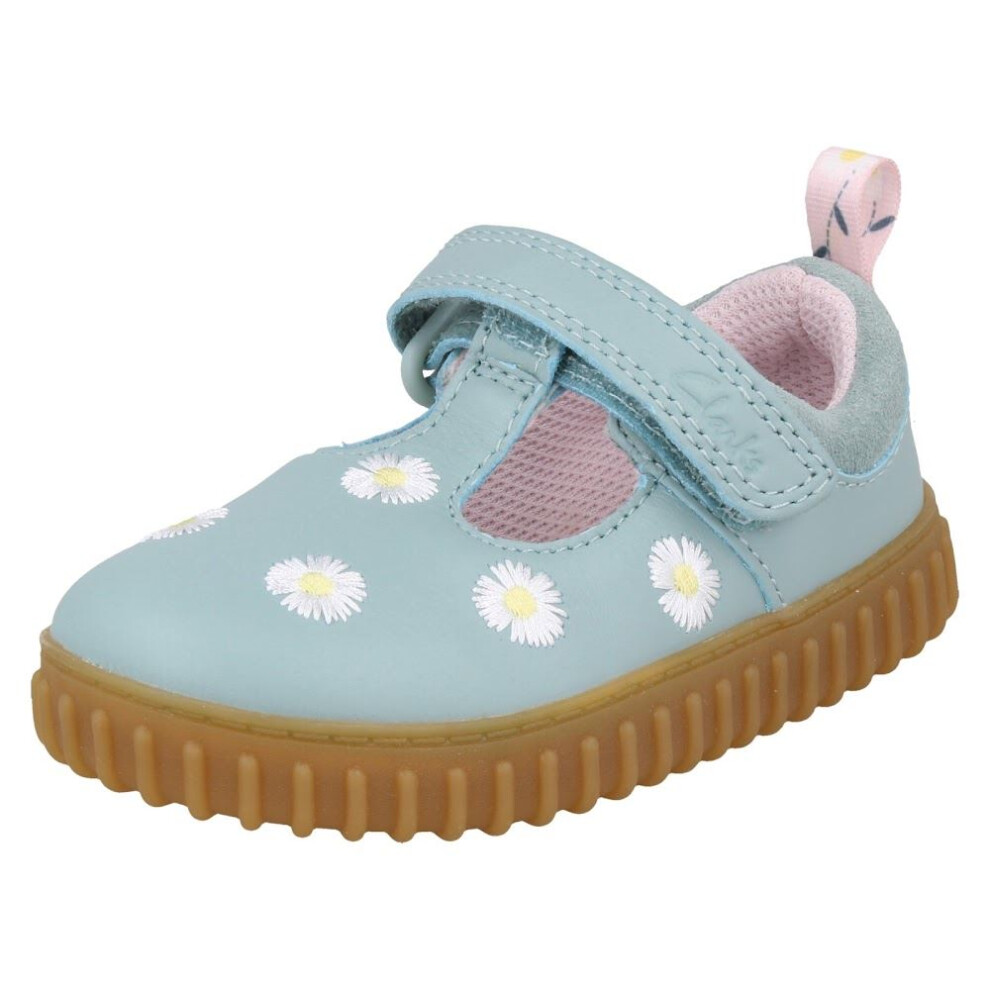 Clarks (Green, Uk 5 Infant) Girls Casual T-Bar Shoes Cove Spring T - F Fit